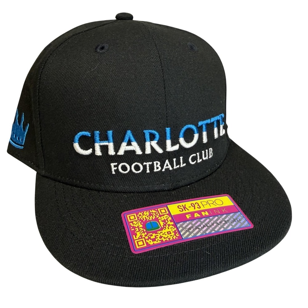 Charlotte FC Hat Cap Snap Back‎ Mens One Size Black MLS Soccer Flat Brim Loyalty